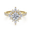 Astor - Unique 14K Yellow Gold Round Halo Diamond Engagement Ring