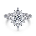 Astor - Unique 14K White Gold Round Halo Diamond Engagement Ring