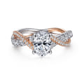 Sandrine - 14K White-Rose Gold Oval Diamond Twisted Engagement Ring