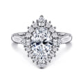 Ridley - 14K White Gold Oval Halo Diamond Engagement Ring