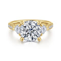 Taryn - 14K Yellow Gold Round 3 Stone Diamond Engagement Ring