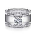 Aiza - 14K White Gold Round Diamond Engagement Ring