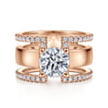 Edalee - 14K Rose Gold Round Diamond Engagement Ring