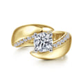 Hepburn - 14K White-Yellow Gold Round Bypass Diamond Engagement Ring