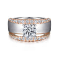 Milene - 14K White-Rose Gold Round Diamond Engagement Ring