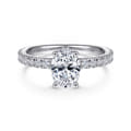 Alina - 14K White Gold Hidden Halo Oval Diamond Engagement Ring