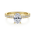 Alina - 14K Yellow Gold Hidden Halo Oval Diamond Engagement Ring