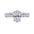 Alina - 14K White Gold Hidden Halo Oval Diamond Engagement Ring