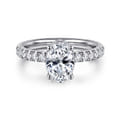 Alina - 14K White Gold Oval Diamond Engagement Ring