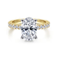 Alina - 14K White-Yellow Gold Oval Diamond Engagement Ring