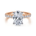 Alina - 14K White-Rose Gold Oval Diamond Engagement Ring