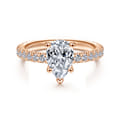 Alina - 14K Rose Gold Hidden Halo Pear Shape Diamond Engagement Ring