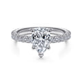 Alina - Platinum Hidden Halo Pear Shape Diamond Engagement Ring