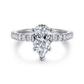 Alina - 14K White Gold Hidden Halo Pear Shape Diamond Engagement Ring
