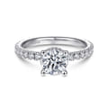 Alina - Platinum Hidden Halo Round Diamond Engagement Ring