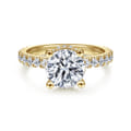 Alina - 14K Yellow Gold Hidden Halo Round Diamond Engagement Ring