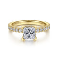 Alina - 14K Yellow Gold Princess Hidden Halo Diamond Engagement Ring