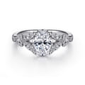 Bryce - Vintage Inspired 14K White Gold Split Shank Oval Diamond Engagement Ring