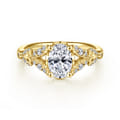 Bryce - Vintage Inspired 14K Yellow Gold Split Shank Oval Diamond Engagement Ring