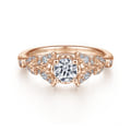 Bryce - Vintage Inspired 14K Rose Gold Split Shank Round Diamond Engagement Ring