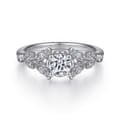 Bryce - Vintage Inspired 14K White Gold Split Shank Round Diamond Engagement Ring