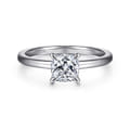 Ali - 14K White Gold Cushion Cut Diamond Engagement Ring