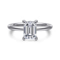 Ali - 14K White Gold Emerald Cut Diamond Engagement Ring