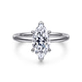Ali - 14K White Gold Marquise Shape Diamond Engagement Ring