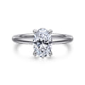 Ali - 14K White Gold Oval Diamond Engagement Ring