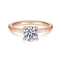 Ali - 14K Rose Gold Round Diamond Engagement Ring