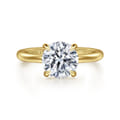 Ali - 14K Yellow Gold Round Diamond Engagement Ring
