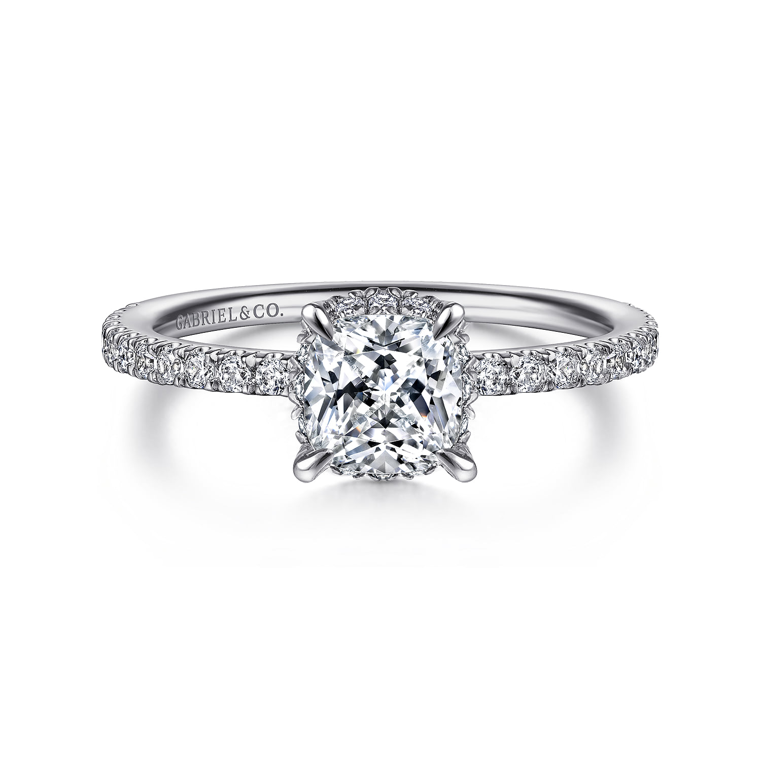 Hidden Halo Diamond Engagement Ring