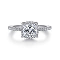 Hart - 14K White Gold Cushion Hidden Halo Diamond Engagement Ring