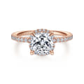 Hart - 14K Rose Gold Cushion Hidden Halo Diamond Engagement Ring