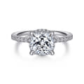 Hart - 14K White Gold Cushion Hidden Halo Diamond Engagement Ring