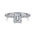 Hart - Platinum Hidden Halo Emerald Cut Diamond Engagement Ring