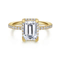 Hart - 14K Yellow Gold Hidden Halo Emerald Cut Diamond Engagement Ring