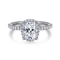 Hart - 14K White Gold Elongated Cushion Hidden Halo Diamond Engagement Ring