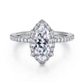 Hart - 14K White Gold Hidden Halo Marquise Shape Diamond Engagement Ring