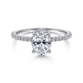 Hart - 14K White Gold Hidden Halo Oval Diamond Engagement Ring