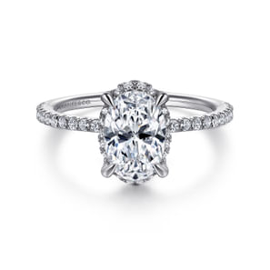 Hart - Hidden Halo Oval Diamond Engagement Ring in Platinum