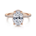 Hart - 14K Rose Gold Hidden Halo Oval Diamond Engagement Ring