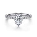 Hart - 14K White Gold Hidden Halo Pear Shape Diamond Engagement Ring