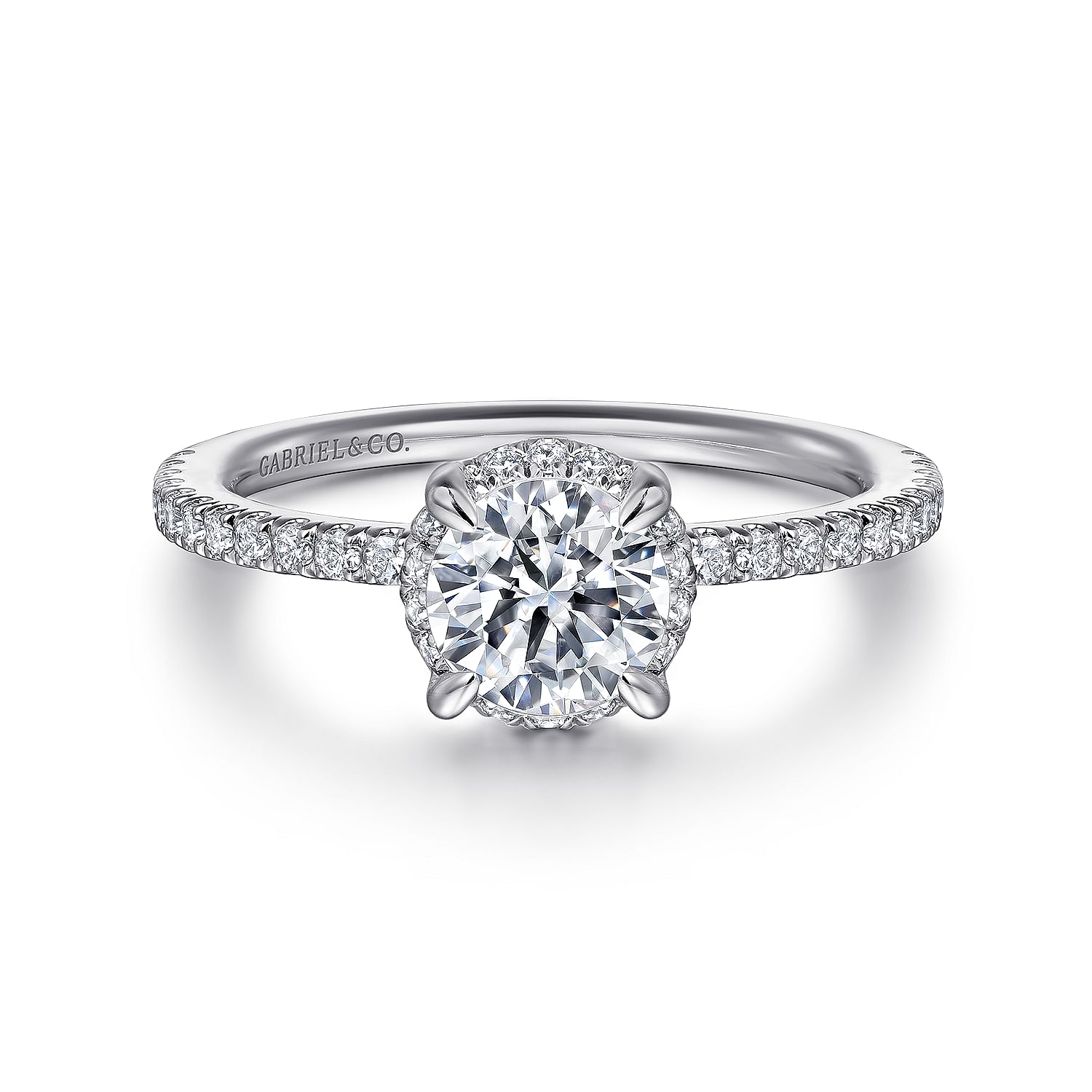 Bypass Pave With Hidden Halo Engagement Ring, Solid 14K White Gold Ring, Basket Shank Unique Ring selling Gift For Her 2.00 Ct Pear Cut Moissanite