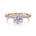 Hart - 14K Rose Gold Hidden Halo Round Diamond Engagement Ring
