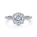 Hart - 14K White Gold Hidden Halo Round Diamond Engagement Ring