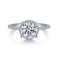 Hart - 14K White Gold Hidden Halo Round Diamond Engagement Ring