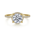 Hart - 14K Yellow Gold Hidden Halo Round Diamond Engagement Ring