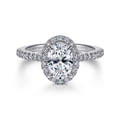 Idina - Platinum Oval Halo Diamond Engagement Ring