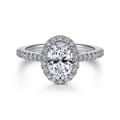 Idina - 14K White Gold Oval Halo Diamond Engagement Ring